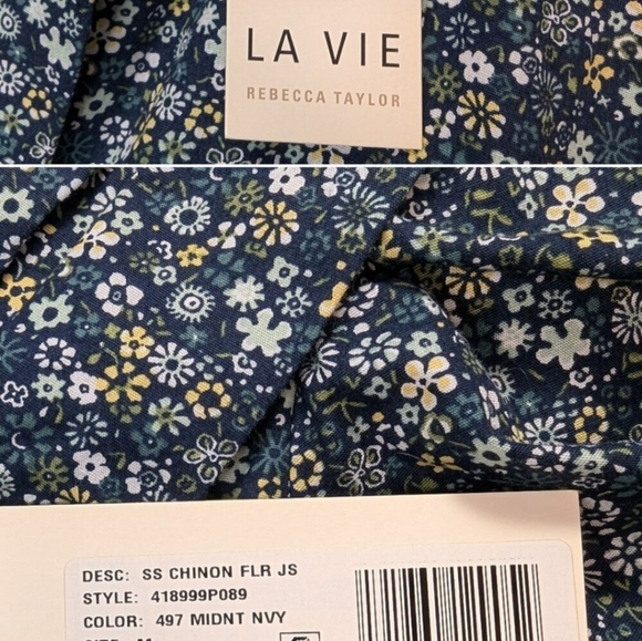La Vie by Rebecca Taylor Chinon Floral Jumpsuit in Midnight Navy Size Large Rebe - Picture 16 of 16